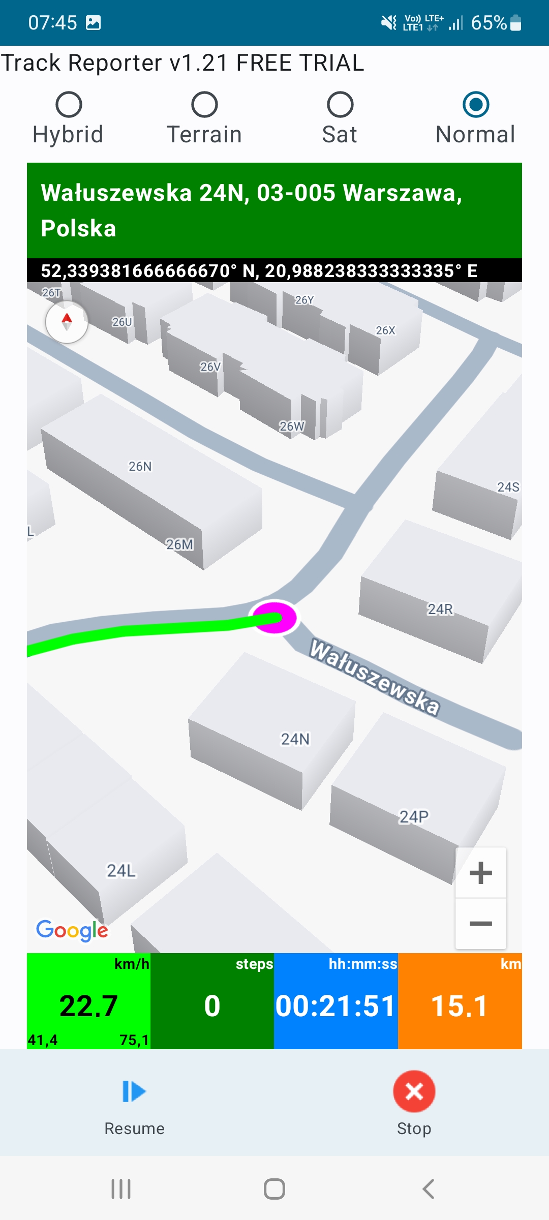 Route playback